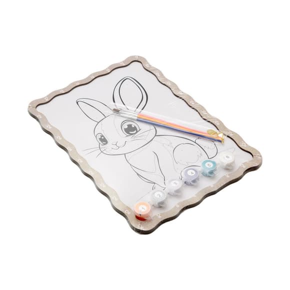 Картина по номерах "Кролик" Puz-22944 формат А4 пензлик, фарби, кріплення для стіни