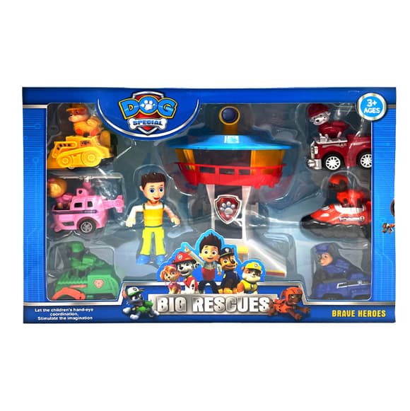 Игровая база "Щенячий патруль" PB335, 7 героев и 6 машинок в коробке