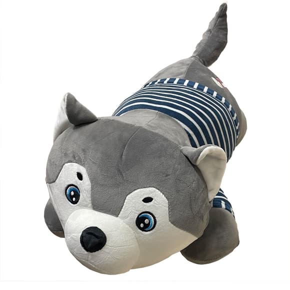 Детская мягкая игрушка "Собачка" L1124(Grey) игрушка с пледом, размер 60 см