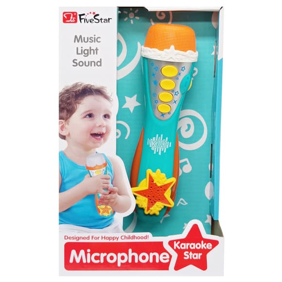 Дитячий іграшковий мікрофон 34564AB(Turquoise) звук, музика, регулятор гучності