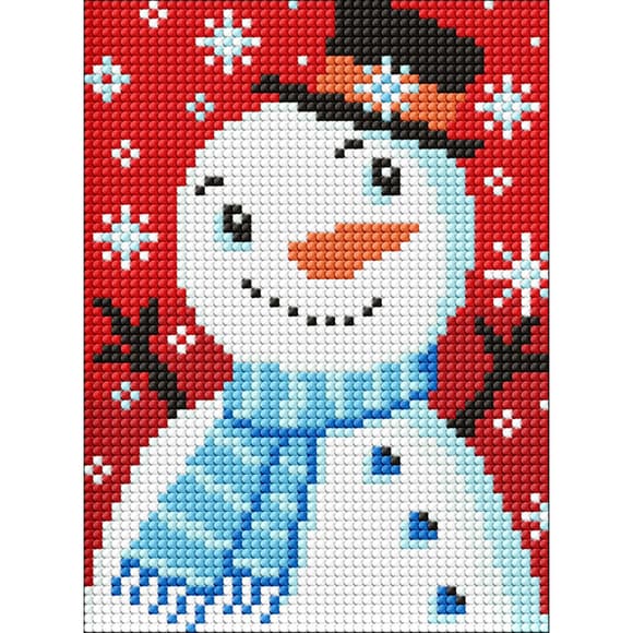 Алмазная мозаика без подрамника для детей "Мистер Снеговик" AMM1070, 15х20 см