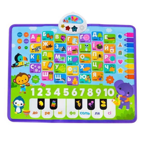 Детский обучающий плакат "Первые знания" KH07/001 украинский язык 45 х 60см