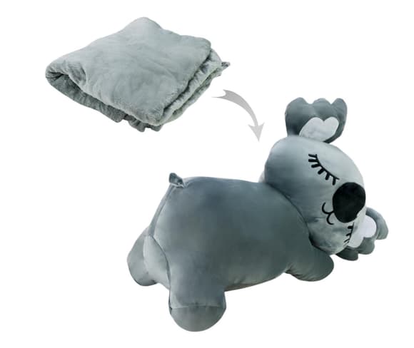 Дитяча м'яка іграшка "Коала" L1129(Grey) іграшка з пледом, розмір 50 см