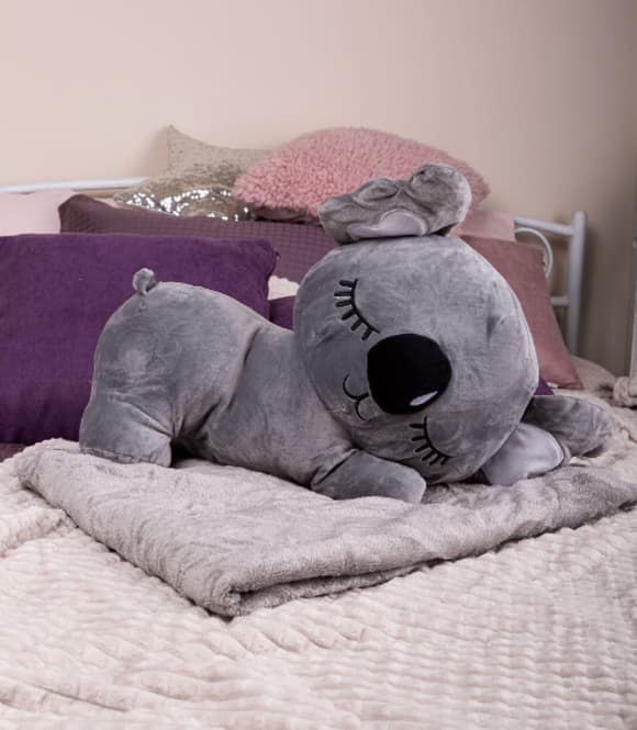 Дитяча м'яка іграшка "Коала" L1129(Grey) іграшка з пледом, розмір 50 см