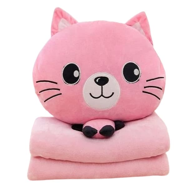 Детская мягкая игрушка "Кошечка" L1128(Pink) игрушка с пледом, размер 40 см