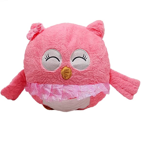 Дитяча м'я ка іграшка "Сова" L1127(Pink) іграшка з пледом, розмір 45 см