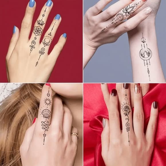 Набор детских временных тату "Черные мини №2" black-tattoo-mini-set-2-3, 30 штук по 9,5*5,5 см