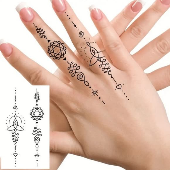 Набор детских временных тату "Черные мини №2" black-tattoo-mini-set-2-3, 30 штук по 9,5*5,5 см