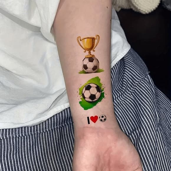 Набір дитячих тимчасових тату "Футбол №1" football-tattoo-mini-set- 10 штук по 12*7 см 