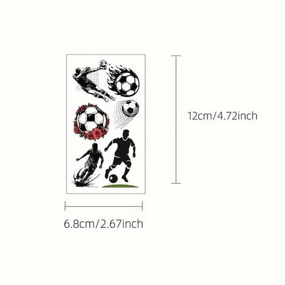 Набір дитячих тимчасових тату "Футбол №1" football-tattoo-mini-set- 10 штук по 12*7 см 