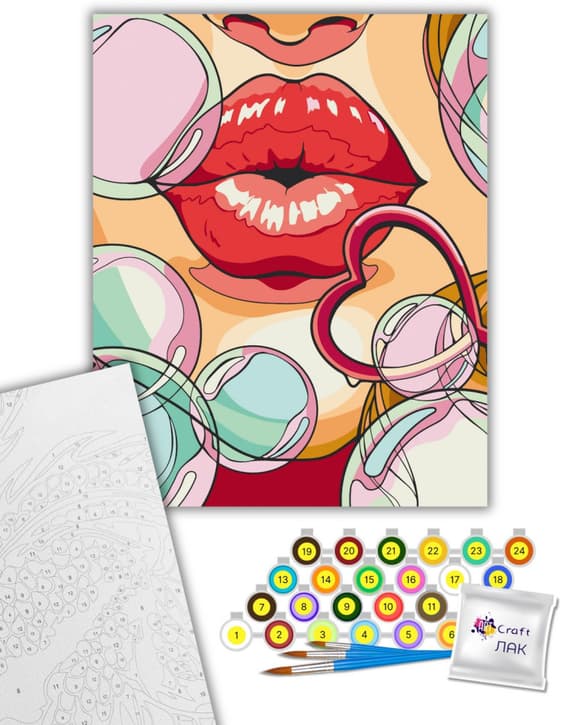Картина по номерам "Сладкий поцелуй" 16509-AC 40х50 см