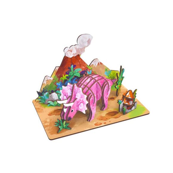  Дерев'яний пазл 3D "Triceratops" 68046W 34 деталі 