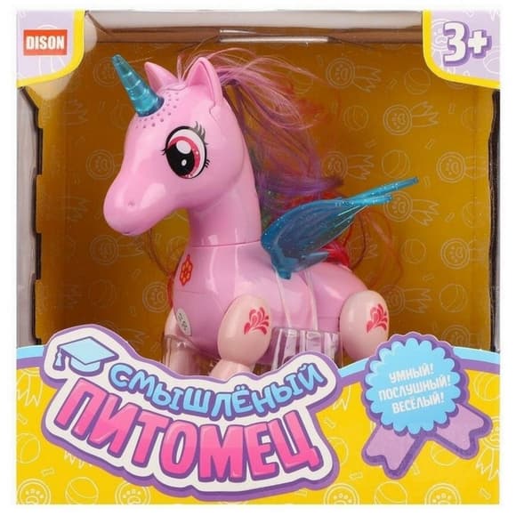 УЦІНКА! Інтерактивна іграшка Кмітливий вихованець "Єдиноріг" DISON E5599-8(Pink)-UC Рожевий