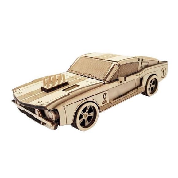Деревянный конструктор Золотая Серия автомобиль "Mustang" BB2musta