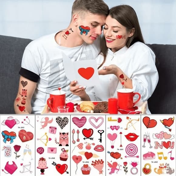 Набор временных тату "Любовь № 1" Love-tattoo-mini-set-1-10, 12 х 7 см 10 шт