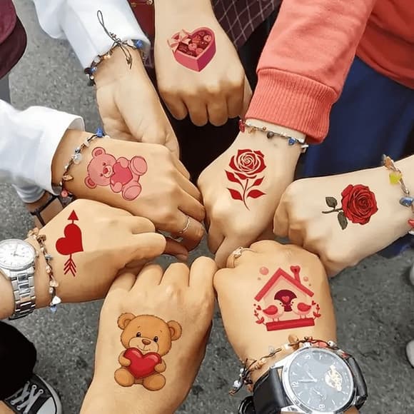 Набор временных тату "Любовь № 1" Love-tattoo-mini-set-1-10, 12 х 7 см 10 шт