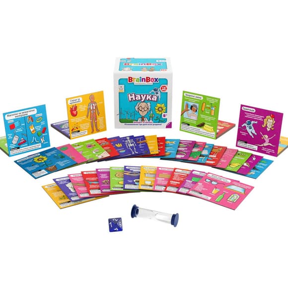 Карткова гра Brainbox "Наука" Yago BZZBRSC01UA 55 карток 1 гральний кубик