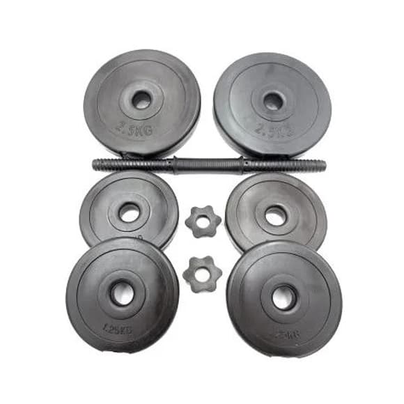 Гантель складальна композитна в пластиковій оболонці Rock pro 11 кг NE-PL-G-011