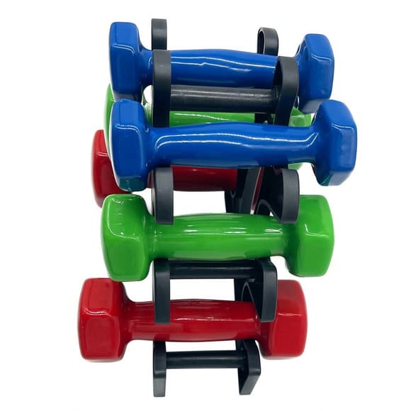 Набір вінілових гантелей на підставці Vinyl Dumbbell Set NE-VIN-12, 2 шт по 0,5 кг, 1 кг, 1,5 кг