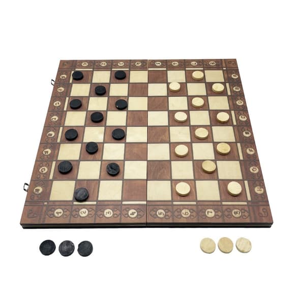 Набор настольных игр "Шахм аты, нарды, шашки 3 в 1" Set1 NE-LG-11 игровое поле 40х40 см