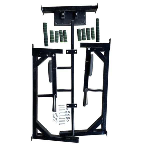 Тренажер турнік з підйомними брусами Iron Pro 4 в 1 NE-TR-5B, з м'якими ручками, чорний