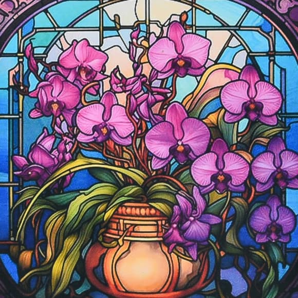 Алмазная мозаика "Магия орхидей" DEEX16293 не полная выкладка 30х30 см 