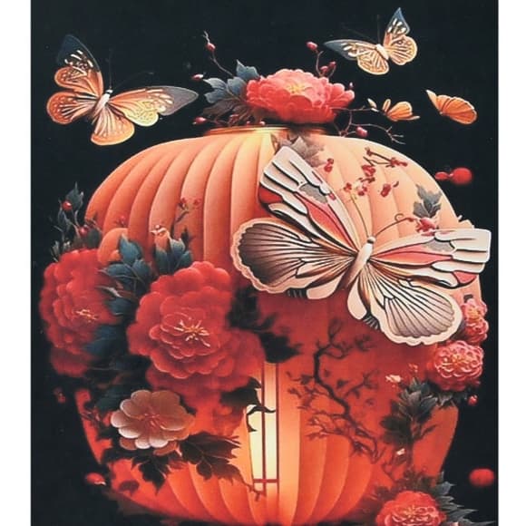 Алмазна мозаїка "Японський ліхтар" HEG88126 30х40 см  