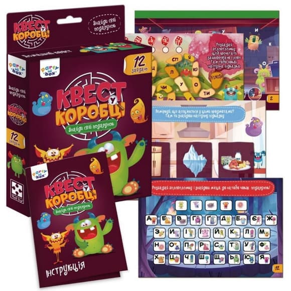 Настольная игра "Квест в коробке Монстры" VT5902-02 инструкция 12 карточек с заданиями