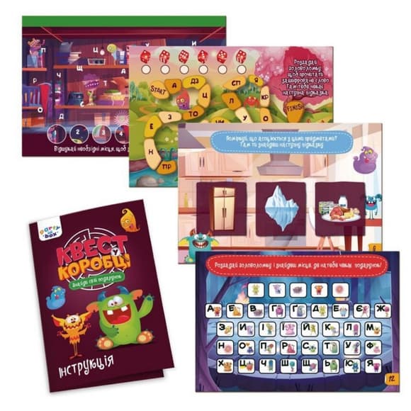 Настольная игра "Квест в коробке Монстры" VT5902-02 инструкция 12 карточек с заданиями