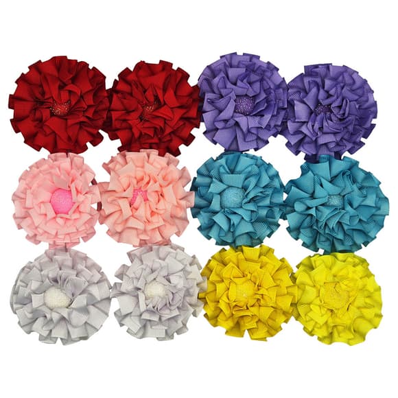 Дитяча резинка для волосся "Півонії" 0108-027, 12 штук