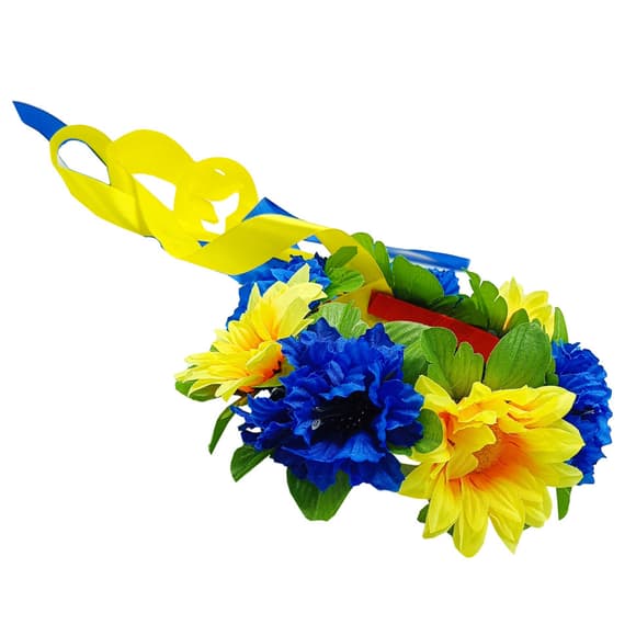 Обруч-вінок "Український" 0205-710 з об'ємними квітами
