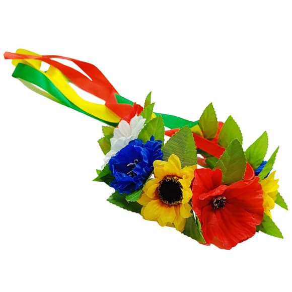 Обруч-вінок "Український" 0205-005 з об'ємними квітами