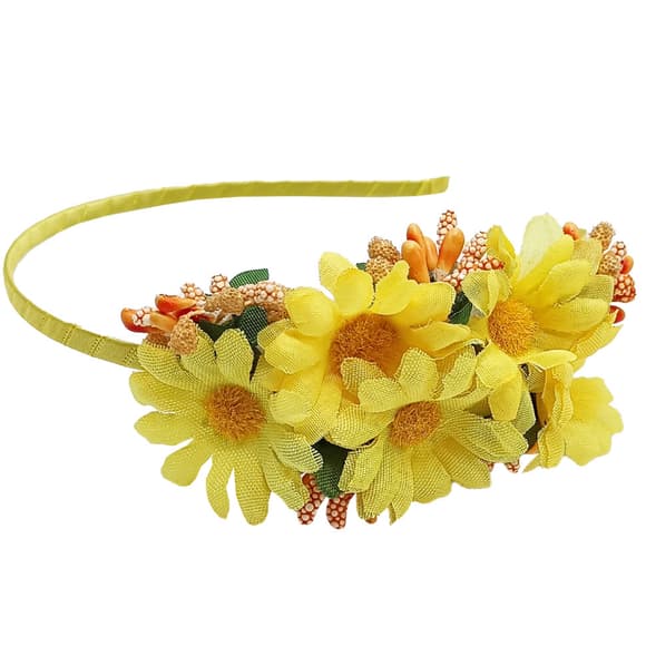 Обруч д ля волосся "Букет ромашок" 0206-327-2 жовтий