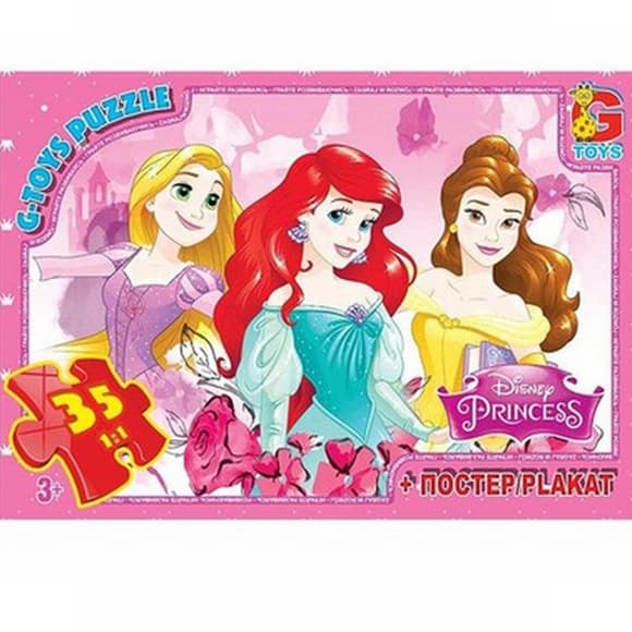Детский пазл "Принцессы дисней" PD90 плакат 35 элементов