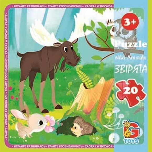Дитячий пазл "Лісові мешканці" LR08, 20 елементів