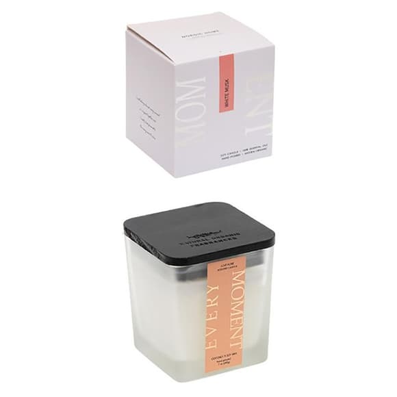 Ароматическая свеча "Love home" AXW2027-2(White Musk) в стеклянном стакане с крышечкой 