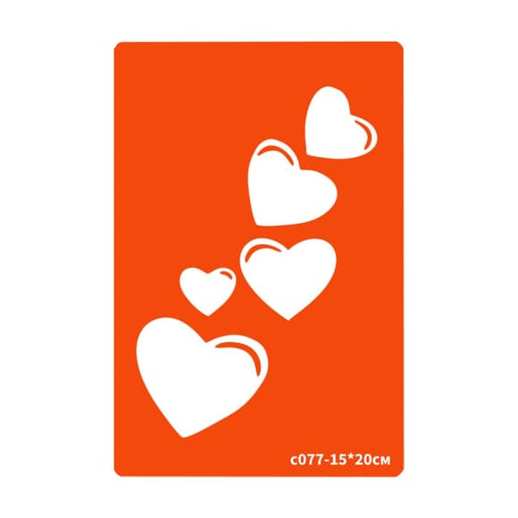 Трафарет для био-тату Сердечко c077-15*20см, размер 15х20см