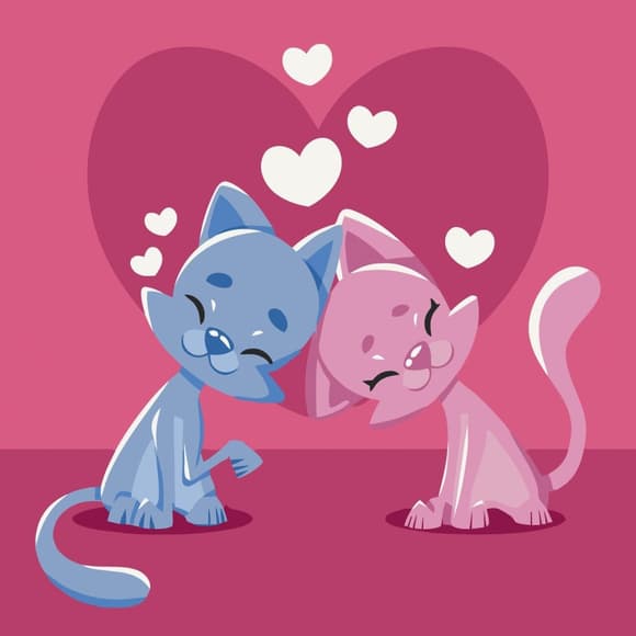 Картина за номерами "Закохані кошенята" 15582-AC 40x40 см                                                      