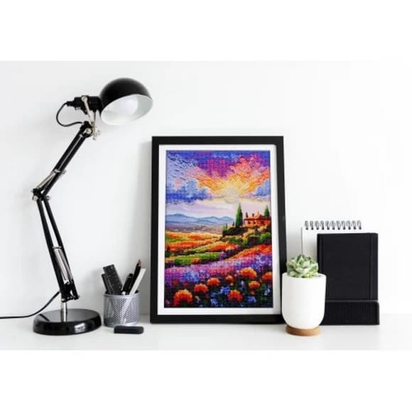 Набор для вышивания бисером "Вечереет над лугом" AB-938 на натуральном холсте 