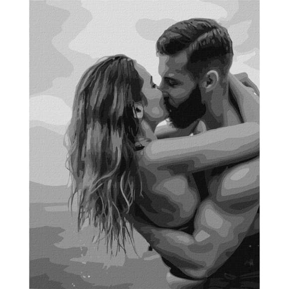 Картина за номерами "Поцілунок на узбережжі" Ідейка KHO8516 40х50 см                                      