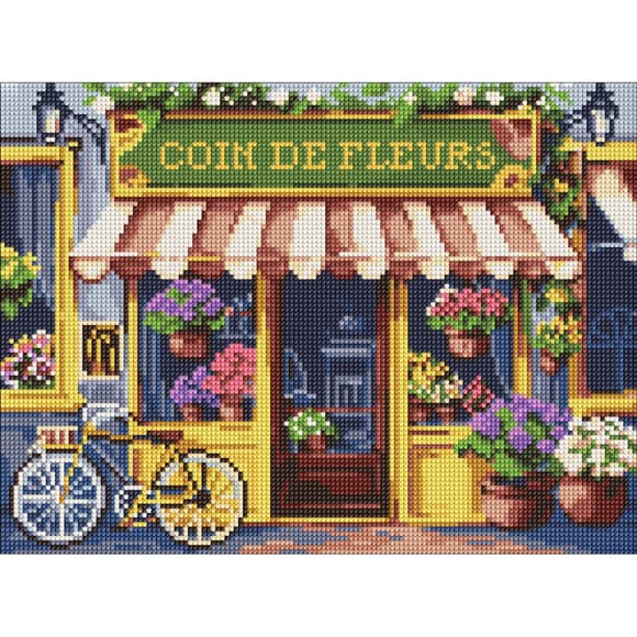 Алмазна мозаїка без підрамника "Квітковий куточок" Ідейка AMC8056 30х40 см                           