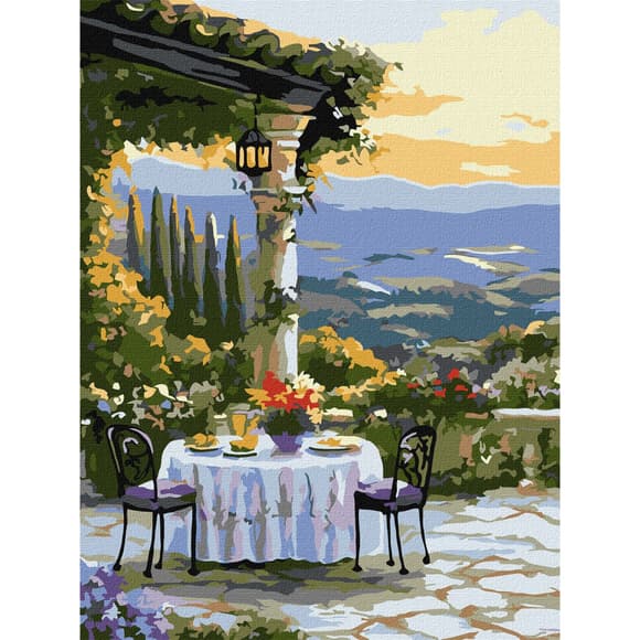 Картина за номерами "Мальовнича вечеря" Ідейка KHO2908 30х40 см                                           