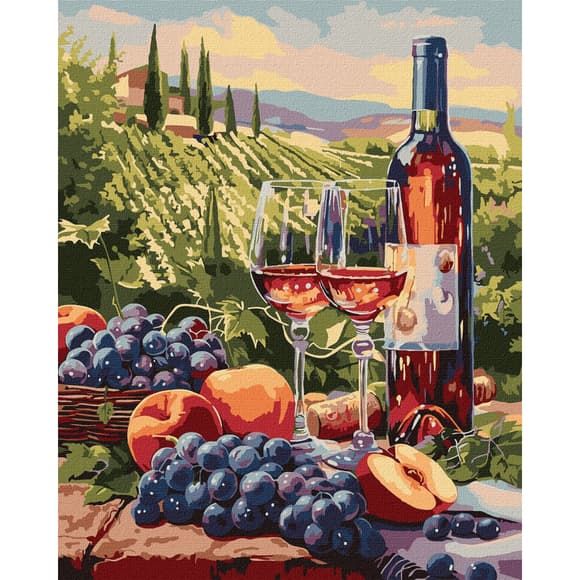 Картина за номерами "Фруктове вино" Ідейка KHO5702 40х50 см                                            