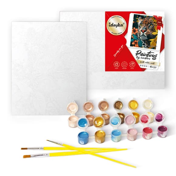 Картина за номерами "Пелюсткова гармонія" Ідейка KHO8506 40х50 см, з фарбами металік              