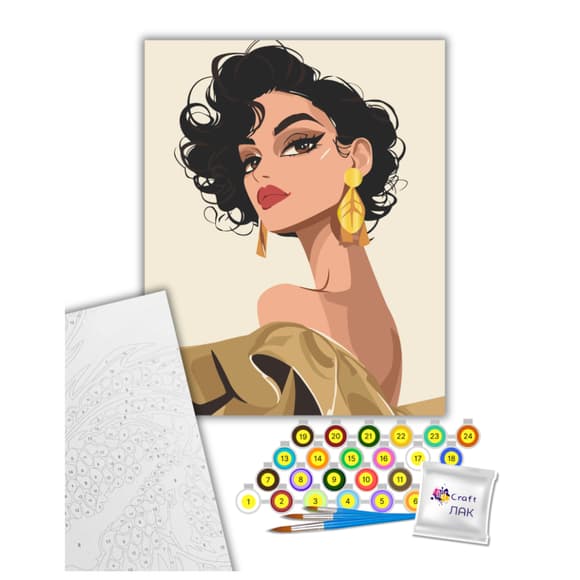 Картина за номерами "Томний погляд" 10171-AC 40х50 см