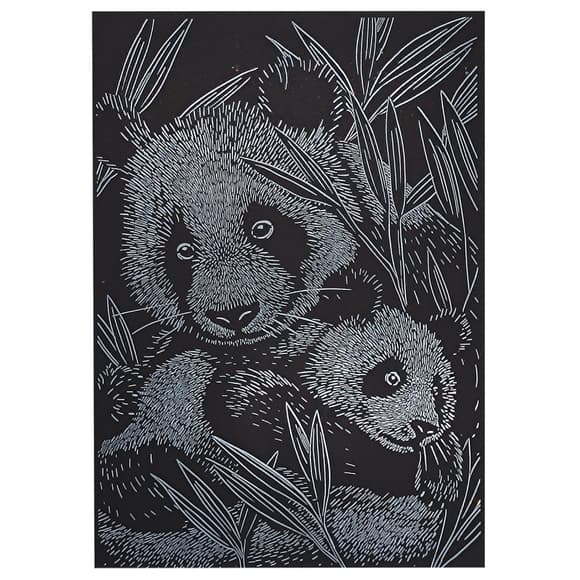 Гравюра А5 "Панды" ГрА5с-33 эконом вариант в пакете 21 х 14,8 см