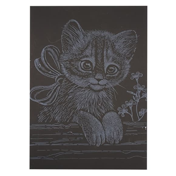 Гравюра А5 "Котик-3" ГрА5с-30 эконом вариант в пакете 21 х 14,8 см