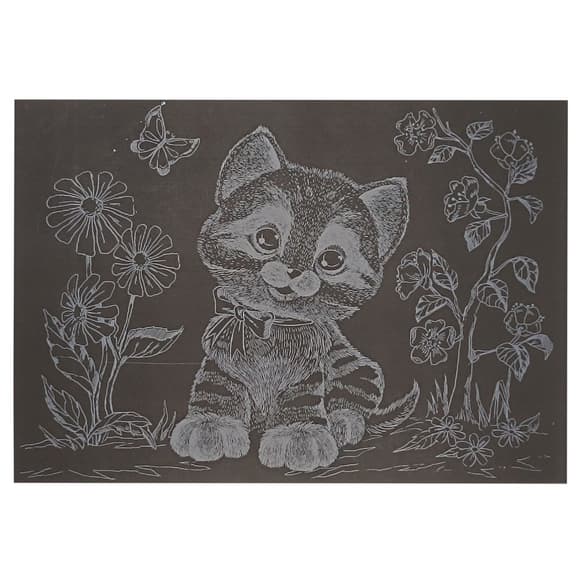 Гравюра А5 "Котик-2" ГрА5с-28 економ варіант у пакеті 21 х 14,8 см