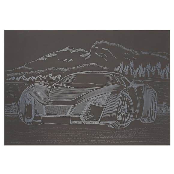 Гравюра А5 "Спорткар-3" ГрА5с-25 економ варіант у пакеті 21 х 14,8 см
