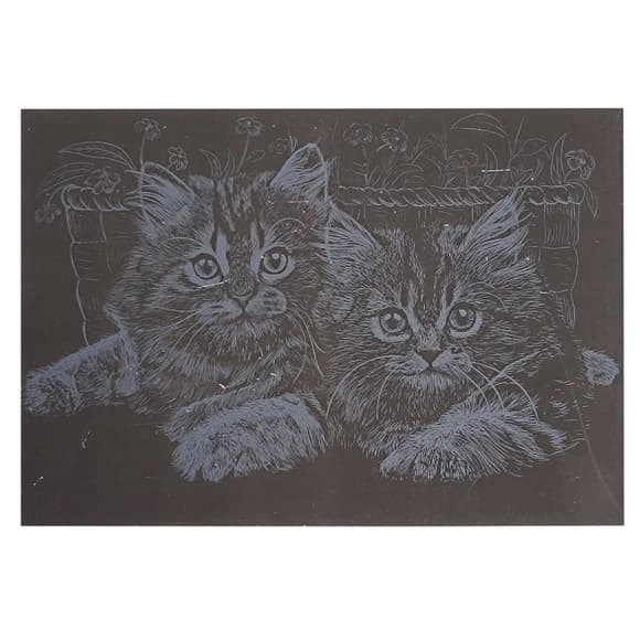 Гравюра А5 "Котики" ГрА5с-20 эконом вариант в пакете 21 х 14,8 см